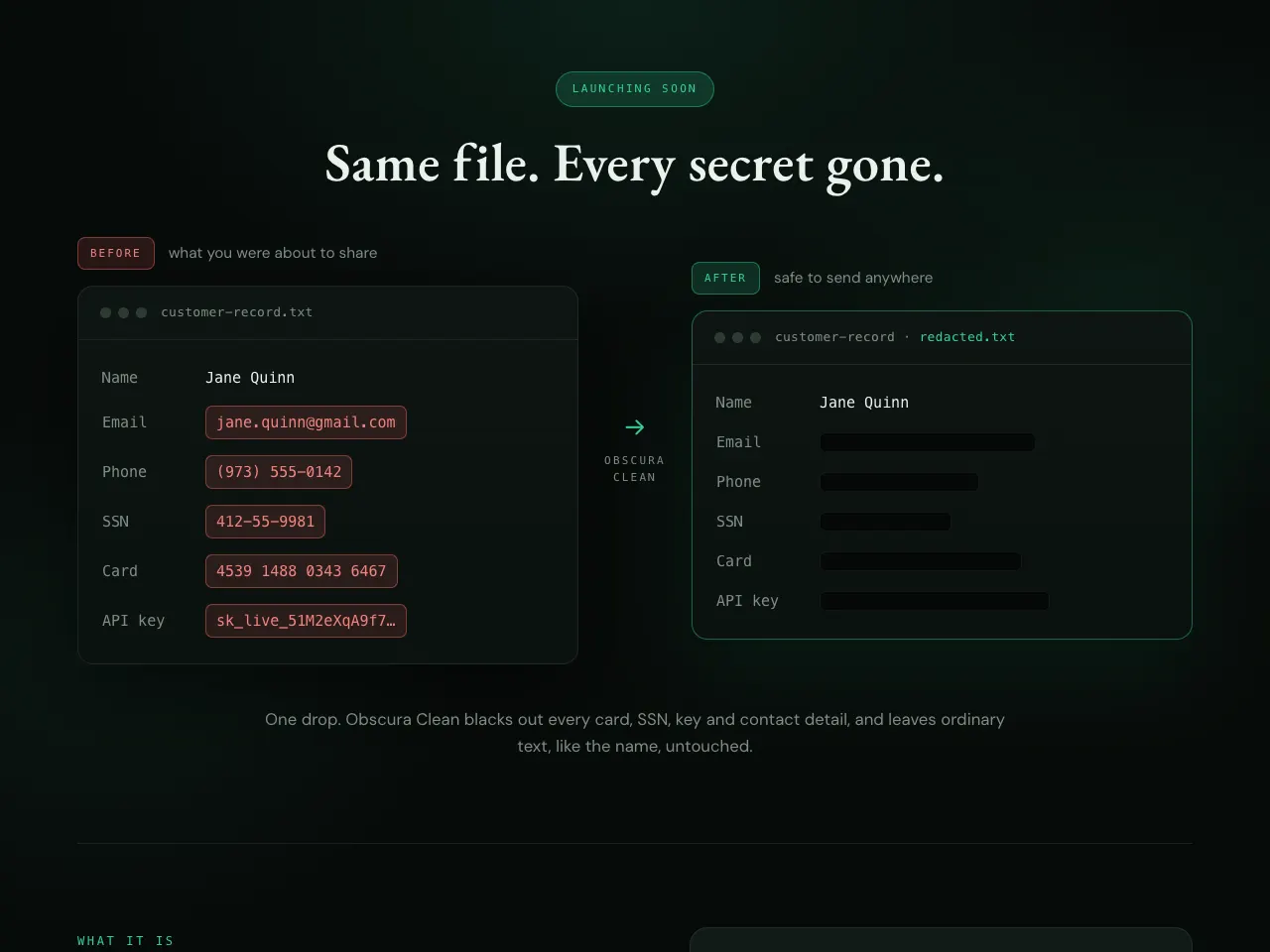 Obscura document redaction